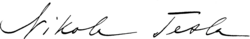 Unterschrift Nikola Tesla
