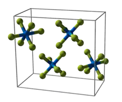 Elementarzelle des Uranhexafluorids[35]