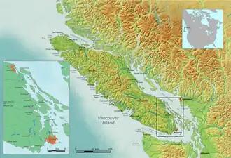 Ortslage von Nanaimo an der Südostküste Vancouver Islands
