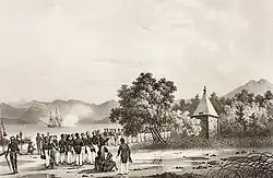 Dumont d’Urville nach der Errichtung des Pérouse-Denkmals (ca. 1829)