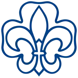 Zeichen des Verbandes Christlicher Pfadfinder*innen: Kreuz in Lilie und Kleeblatt