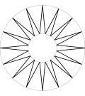 16-zackiges Sonnensymbol ähnlich dem Stern von Vergina'"`UNIQ--postMath-00000159-QINU`"'
