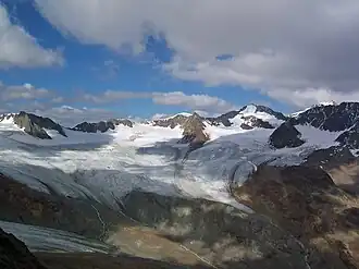 Vernagtferner von Süden, vom Hintergrasleck, 2005