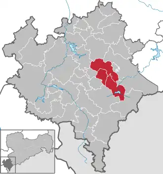 Lage der Verwaltungsgemeinschaft Falkenstein im Vogtlandkreis