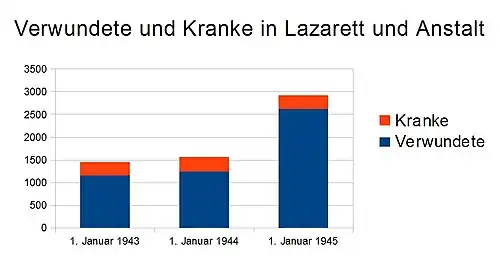 Verwundete und Kranke in Lazarett und Anstalt zwischen 1943 und 1945