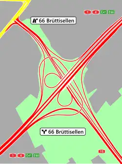 Übersichtskarte Verzweigung Brüttisellen