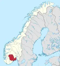 Lage von Vestfold og Telemark in Norwegen