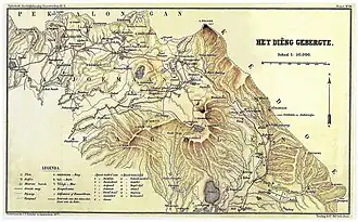 Pieter Johannes Veth: Kaart van het Dieng gebergte.