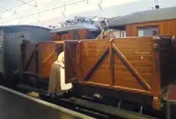 Nachbau eines bauähnlichen Wagens 4. Klasse, wie er in den 1850er Jahren in Norwegen fuhr (Norwegisches Eisenbahnmuseum)