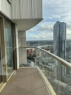 Blick von einem Apartment auf London