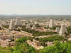 Die Gopurams des Arunachaleswara-Tempel in Tiruvannamalai
