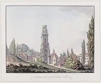 Viktor Heideloff: Die gothische Kirche mit dem Kartaeuser Kloster im Englischen Garten, 1797.