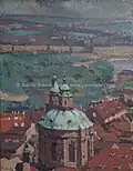 Blick auf Prag (Öl auf Leinwand)