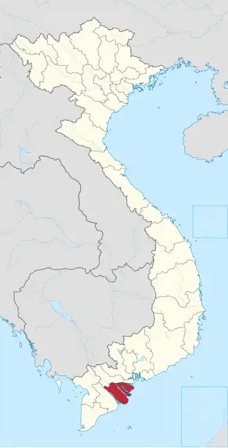Karte von Vietnam mit der Provinz Vĩnh Long hervorgehoben