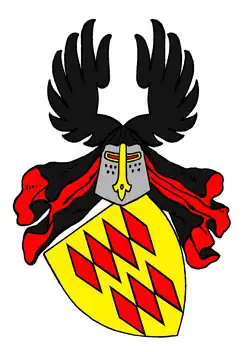 Stammwappen der Grafen von Virneburg und mit früher Helmziervariante