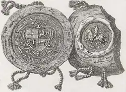 Siegel von Vytautas dem Großen mit dem Wappen Litauens Vytis (Waykimas), 1404 (1841)