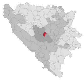 Lage der Gemeinde Vitez in Bosnien und Herzegowina (anklickbare Karte)