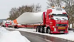 Transport eines Flügels einer Windkraftanlage