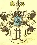 Wappen der Familie von der Decken im Wappenbuch von Johann Siebmacher 1605, dort auf S. 181
