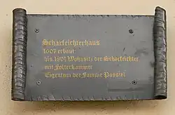 Tafel des Heimatvereins Vorsfelde am Gebäude