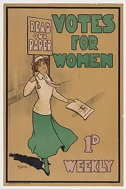 Votes for Women, Werbeplakat von Hilda Dallas, 1903