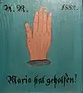 Votivbild von 1882 „Maria hat geholfen!“ Museum Europäischer Kulturen, Berlin.