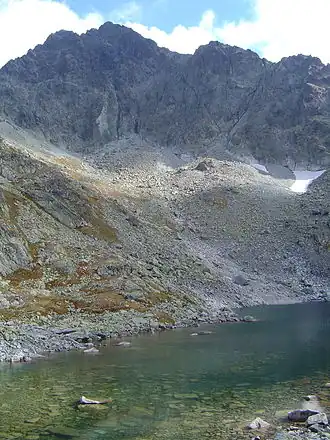 Die Východná Vysoká, vom See Zamrznuté pleso aus gesehen