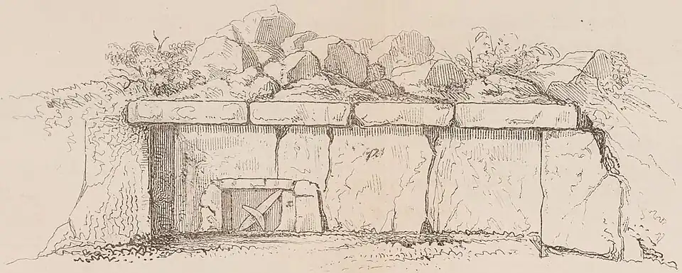 Schnittzeichnung der Grabkammer nach Wächter