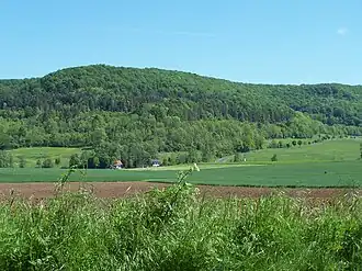 Blick von Süden (Borbels) auf den Sattelsberg.