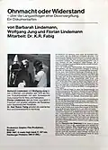 „Ohnmacht oder Widerstand“ Flyer S. 2