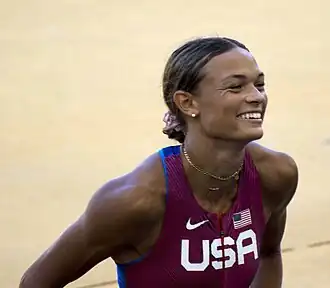 Anna Hall bei den Weltmeisterschaften 2023 in Budapest