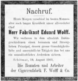 Nachruf der Belegschaft