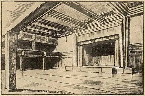 Plan des Inneren der Aula, 1930