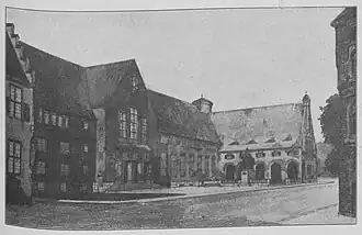 Littmann: Entwurf für das Kaiser-Wilhelm-Volkshaus, Blick von Osten