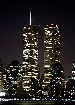 Zwillingstürme des am 11. September 2001 zerstörten World Trade Center in New York