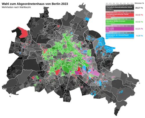 Stärkste Parteien in den Wahlbezirken