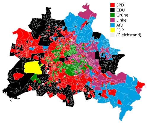 Stimmenstärkste Parteien in den 1779 Wahllokalen