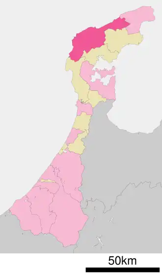 Lage Wajimas in der Präfektur