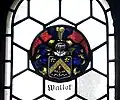 Wappen der Familie Wallot im Fenster der Katharinenkirche in Oppenheim