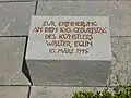 Anlässlich seines 100. Geburtstages errichtete die Gemeinde Diegten 1995 auf dem Friedhof eine schlichte Gedenkstätte