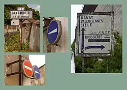 Verschiedene Wandplatten auf Metallgestell