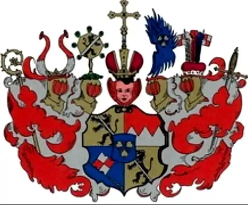 Wappen des Fürstbischofs von Bamberg (1672–1683) und Fürstbischof von Würzburg (1674–1683), Herzog zu Franken, Peter Philipp von Dernbach gen. Graul