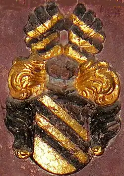 Wappen der Weitershausen auf dem Epitaph des Caspar Schutzbar († 1588) in Treis an der Lumda