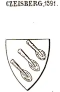 Wappen Czeisberg (1391) bei Siebmacher[14]