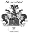 Wappen der Freiherren von Carnap von 1825 im Wappenbuch der Preussischen Monarchie[9]