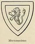 Wappen Geben-Münzmeister, 1379, gerandet mit schreitendem Löwen