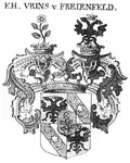 Wappen der Freiherren von Vrints-Treuenfeld (1744) bei Johann Siebmacher