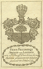 Wappen des Friedrich August von Leutsch (1791)