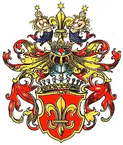 Wappen der Grafen von Korff gen. von Schmising im Wappenbuch des Westfälischen Adels