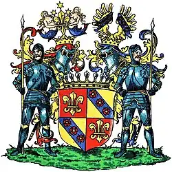 Wappen der Grafen von Korff genannt Schmiesing-Kerssenbrock im Wappenbuch des Westfälischen Adels